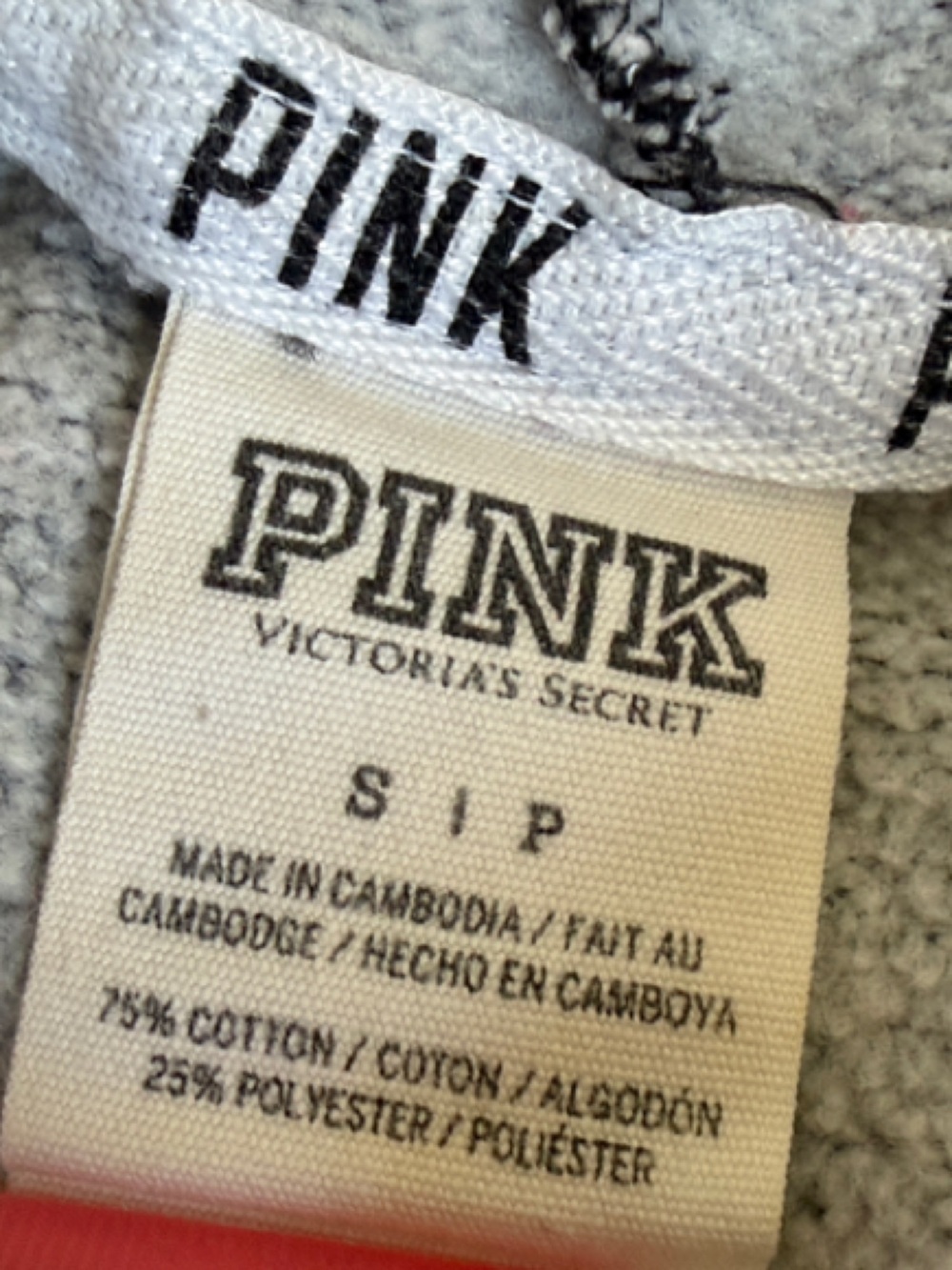 PINK Victoria's Secret Charcoal Gray Heart Logo Hoodie - Picture 4 of 5